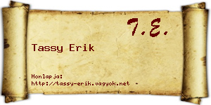 Tassy Erik névjegykártya